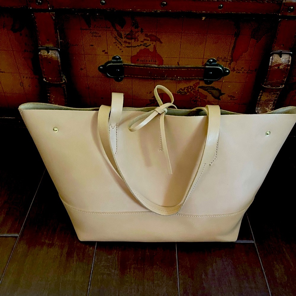 J Crew leather shopper